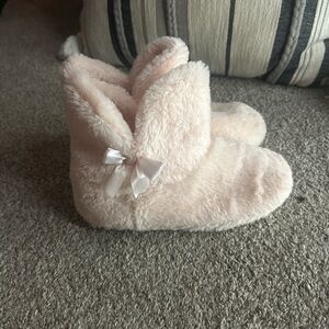 Cozy Pink Fuzzy Slippers with Bow